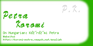 petra koromi business card